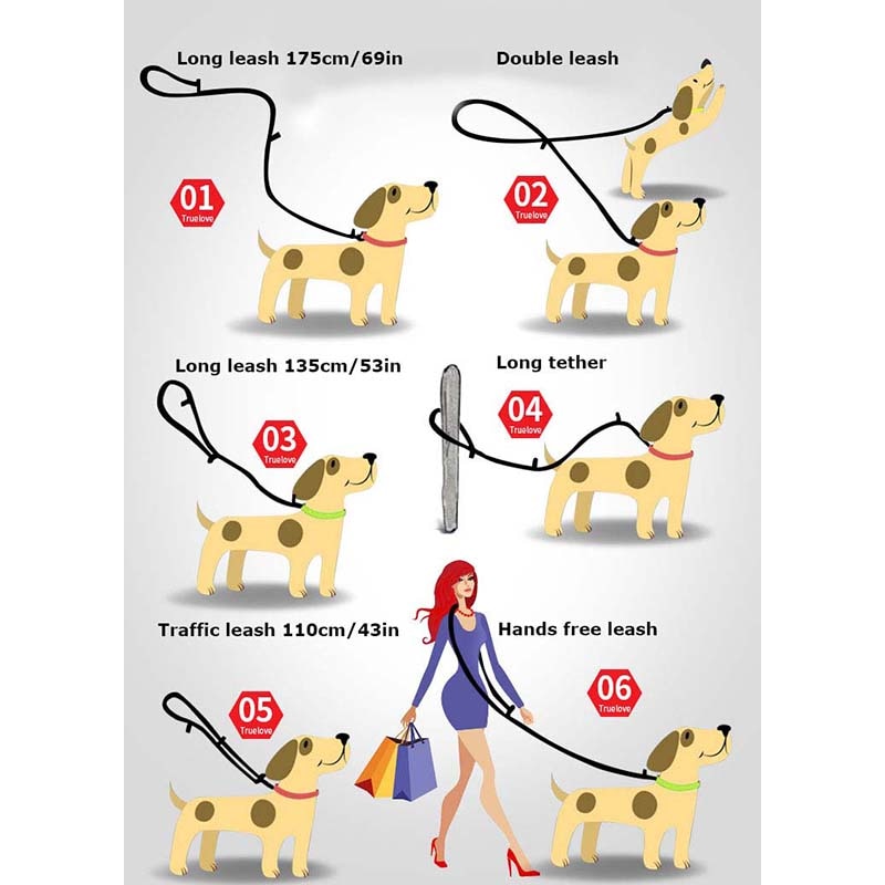 Truelove 7 In 1 Multi-Function Adjustable Dog Leash