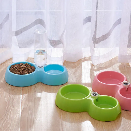 Pet Automatic Water-saving plastic dog bowl A bowl of dual-use for drinking and eating Polypropylene safety and non-toxic