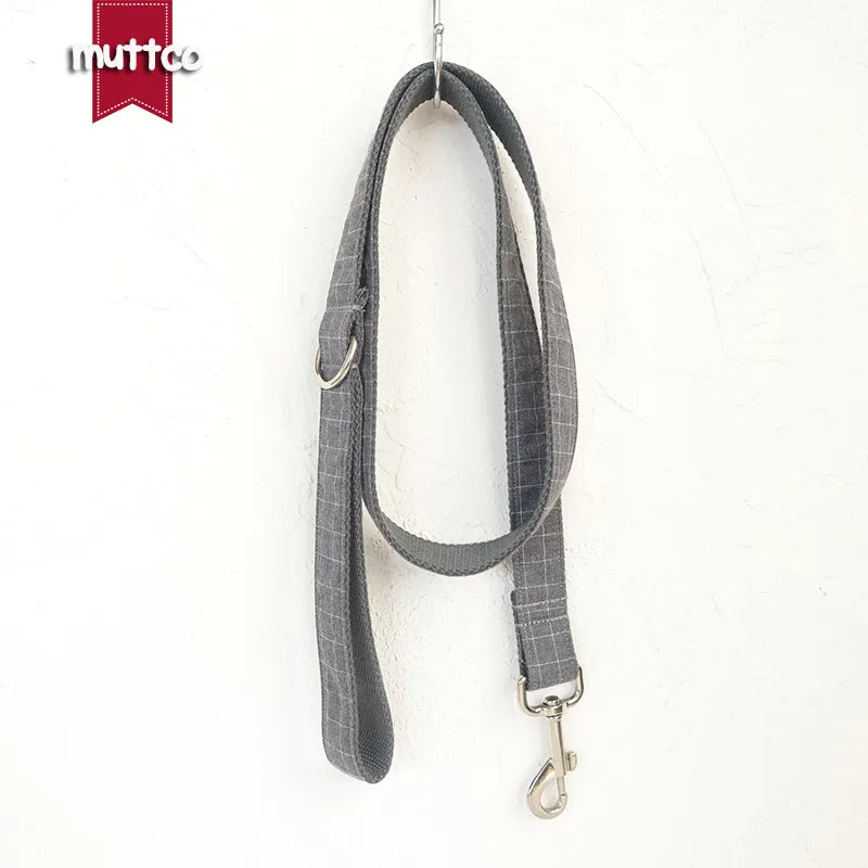 MUTTCO Collection THE SUIT PLAID Bow Tie Collar And Leash Set