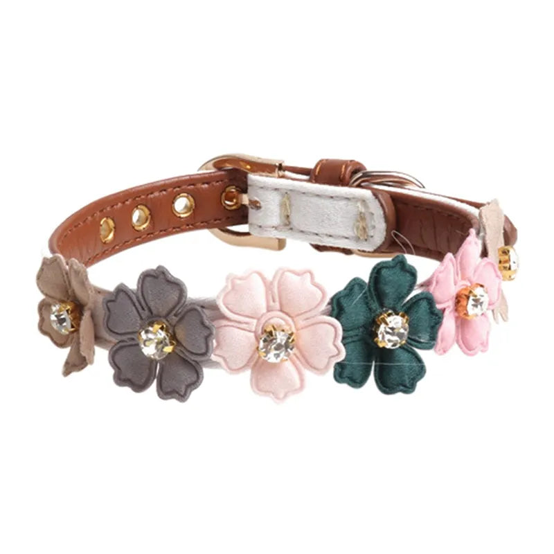 Small and Medium Flower Collar with Diamond Accents