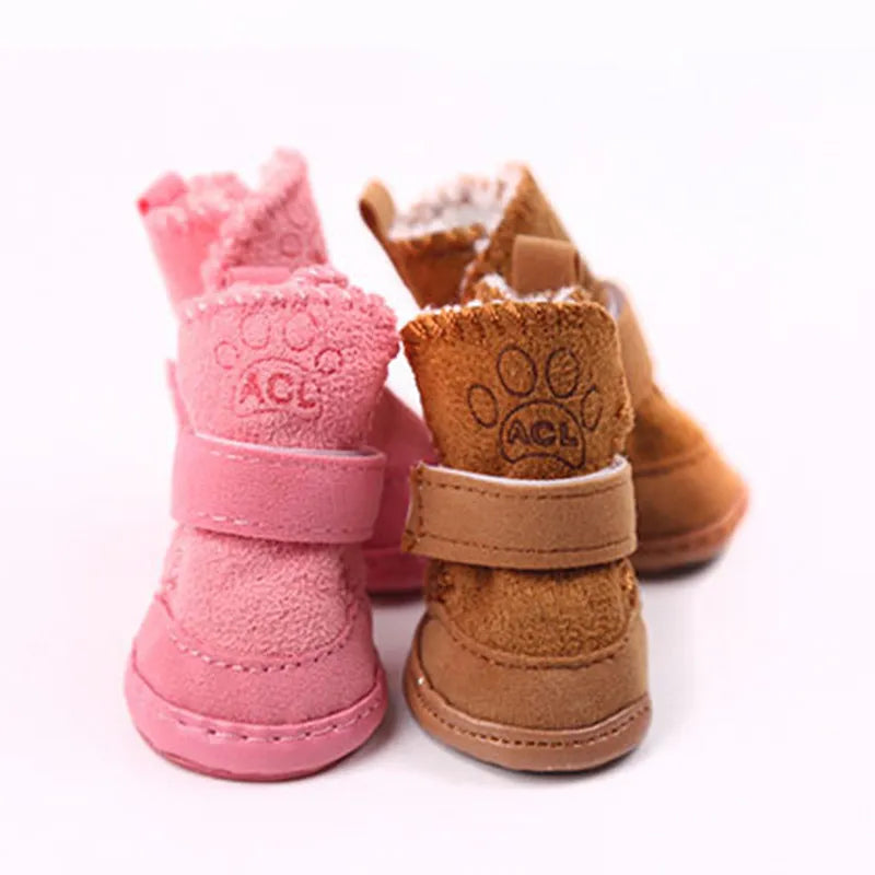 Classic Dog Shoes Winter Warm Pet Shoes For Small Dogs & Cats