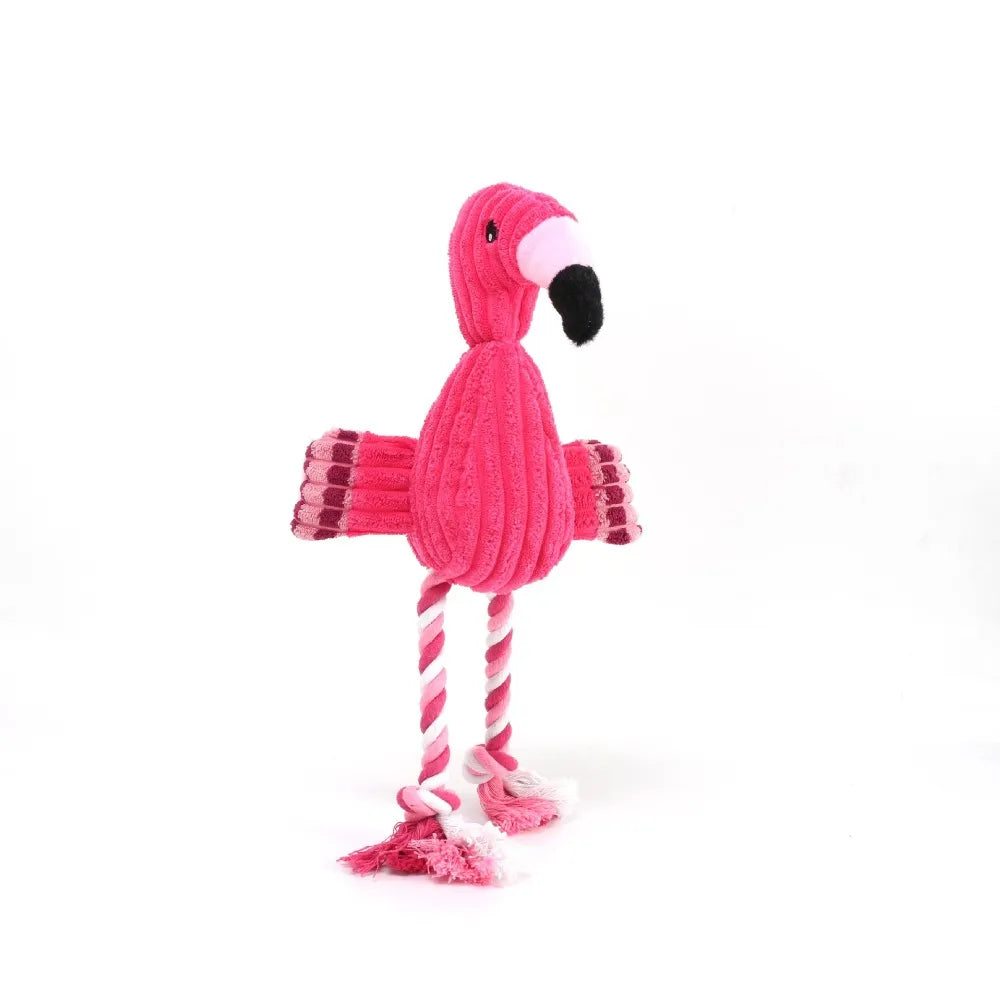 Cute Plush Flamingo Pet Squeaky Chew Toys