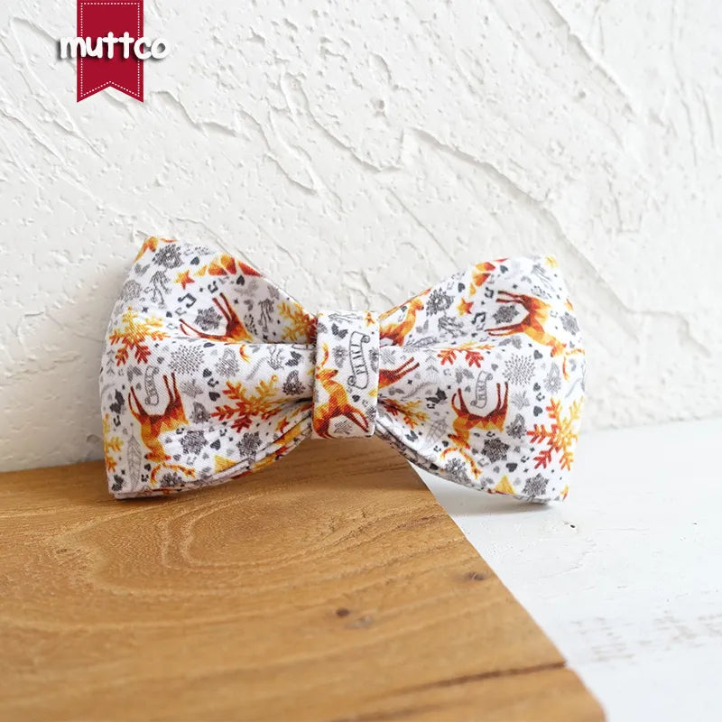 MUTTCO Collection THE GOLDEN CHRISTMAS Bow Tie Collar And Leash Set