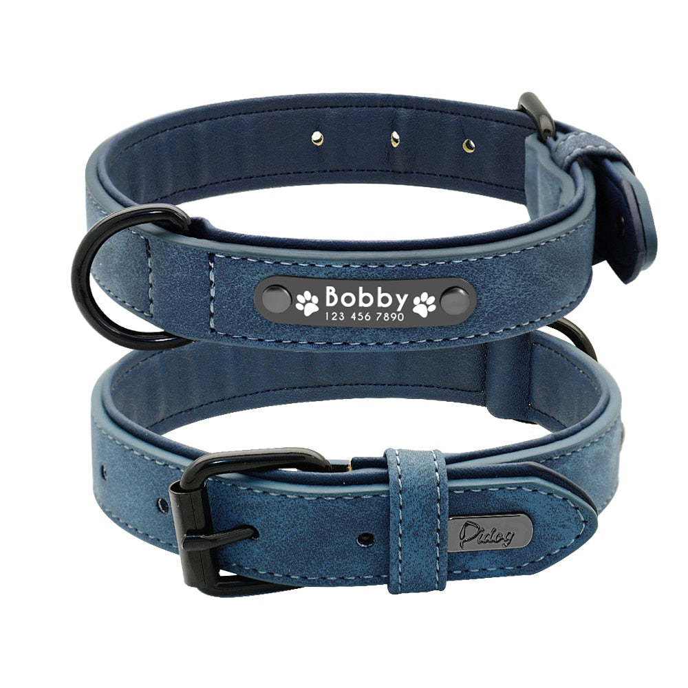 Personalized Dog Collar and Leash Leather