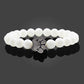 Matte Lava Beaded Bracelets Bangles Charm Paw Print