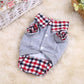 Leisure Plaid Pet Dog Clothes For Small Dogs Outfit POLO Shirt Dog Sweatshirt