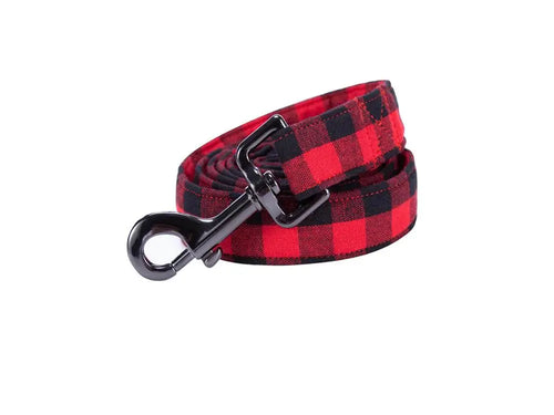 Unique Style Paws Christmas Plaid  Dog Collar And Leash Set Gift for