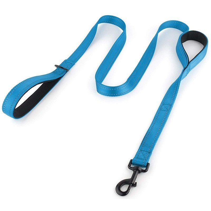 Reflective Padded Dog Leash Two Handle Durable