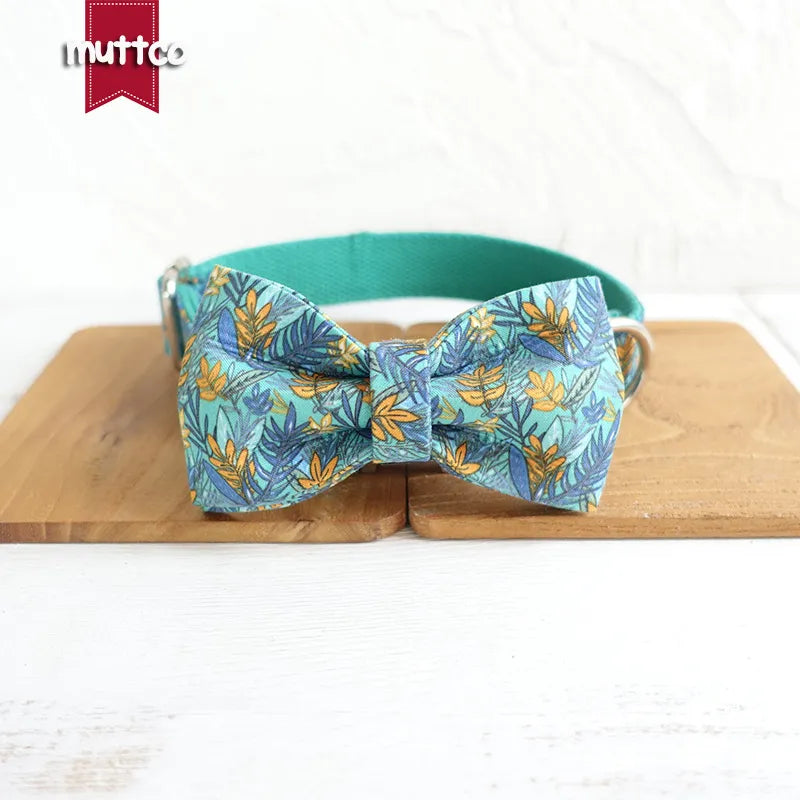 MUTTCO Collection THE LEAF Bow Tie Collar And Leash Set