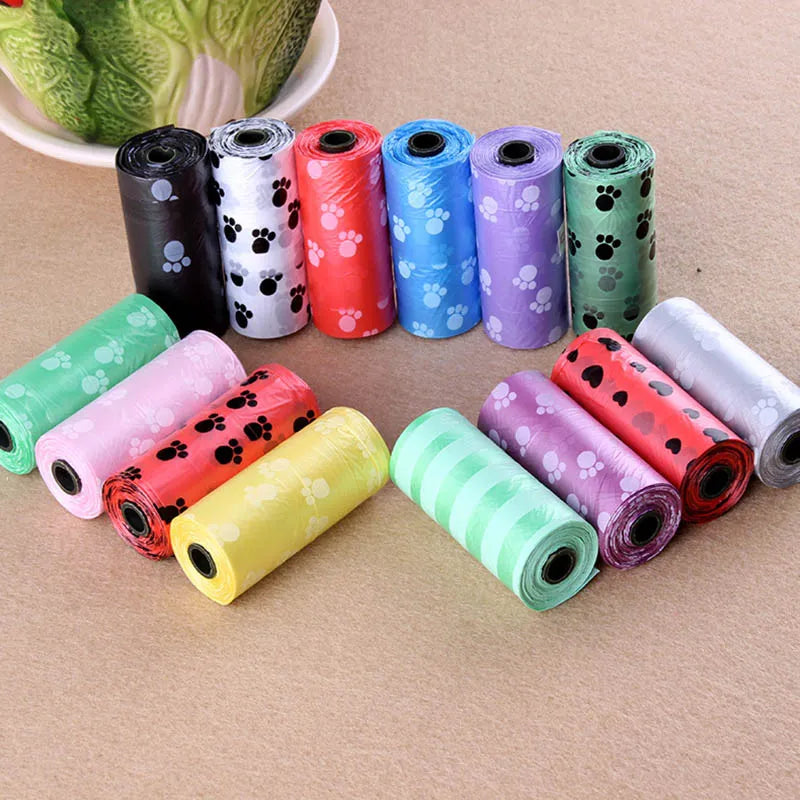 Pet Supply 10Rolls 150pcs Printing Cat Dog Waist Bags