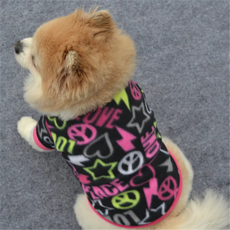 Warm Fleece Printed Pet T-shirts