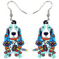 Bonsny Acrylic Floral Cartoon Basset Hound Dog Drop Earrings