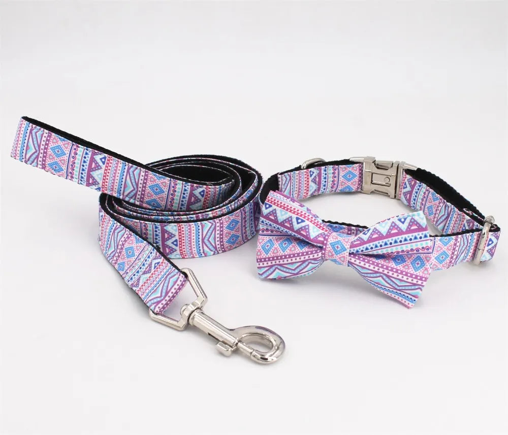 Pet Girl Dog Accessories Dog collar Bow Leash Harness and Bandana Sets Pet For Dog Wedding Accessories