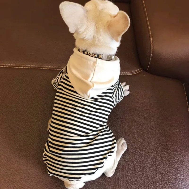 Parent-child Cotton Stripes Dog Hoodie Pet Clothes