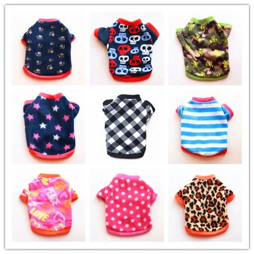 Warm Fleece Printed Pet T-shirts