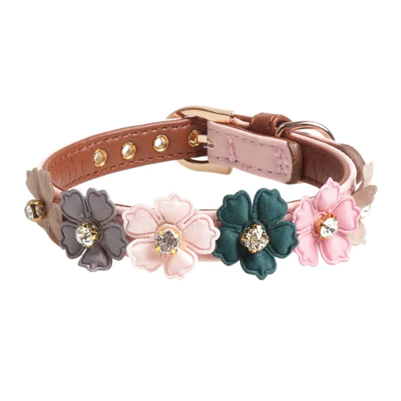 Small and Medium Flower Collar with Diamond Accents