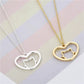 Dainty Cat Love Heart Necklace