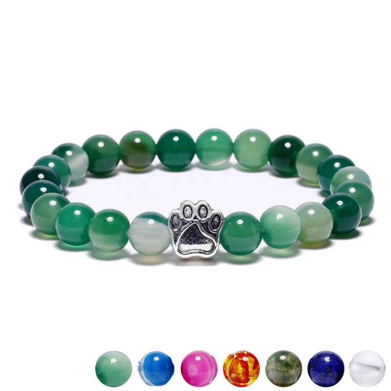 Paw Natural Stone Beads Chakra Bracelets