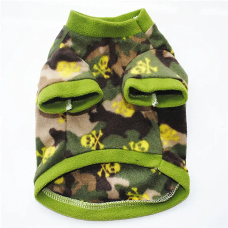 Cute Print Pet Clothes Winter Warm Fleece Pet Coat