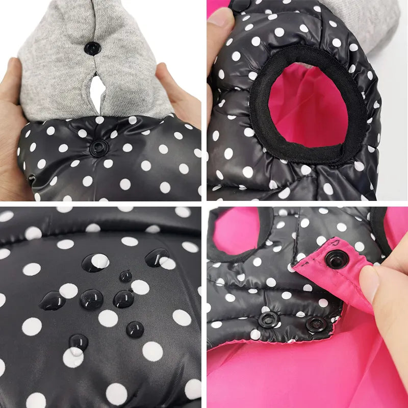 Warm Black & White Polka Dot Pet Vest For Small Dogs