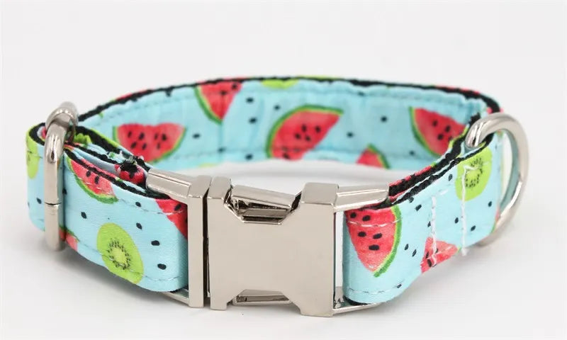 Watermelon Dog Collar Bow Tie with Metal Buckle