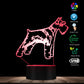 Schnauzer Dog 3D Optical illusion Night Lamp Pet Puppy Pug Breed Kid Room Decor Night Light Table Lamp Color Changing LED Light