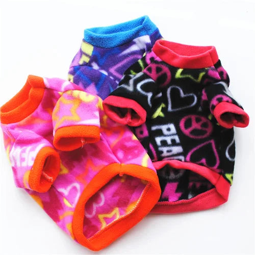 Warm Fleece Printed Pet T-shirts
