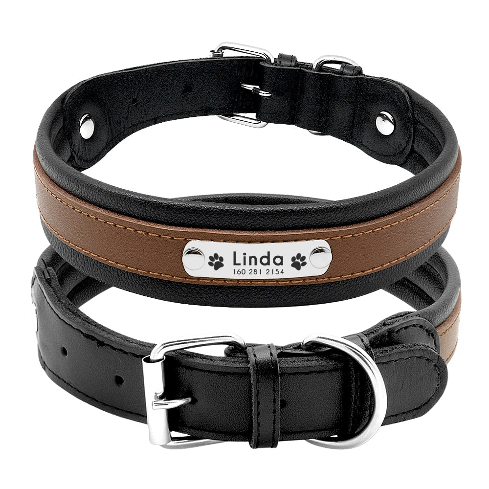 Personalized Genuine Leather Dog Collar