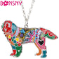 Bonsny Enamel Alloy Newfoundland Dog Necklace