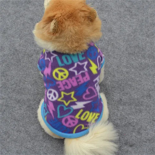 Warm Fleece Printed Pet T-shirts