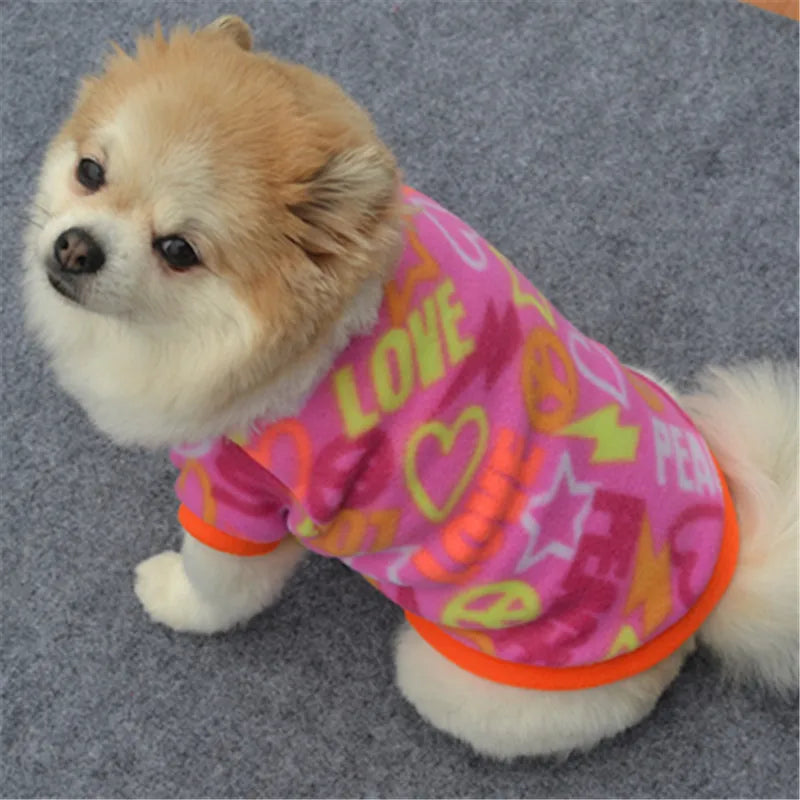Warm Fleece Printed Pet T-shirts