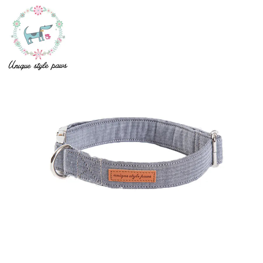 Creative Mature Grey Dog Collar with Bow Tie Adjustable Collars for Dog and Cat Gift Pet Accessory