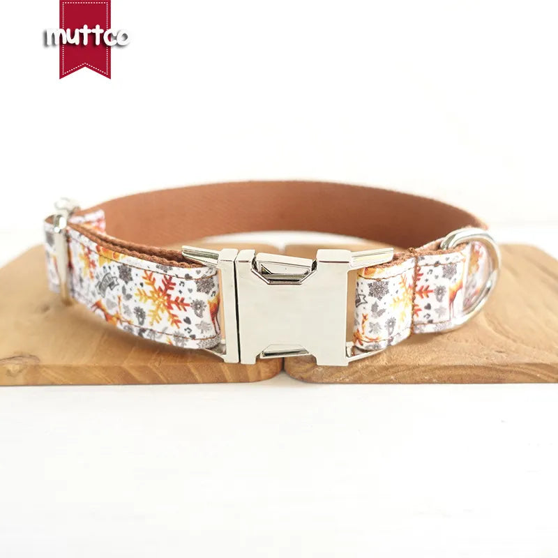 MUTTCO Collection THE GOLDEN CHRISTMAS Bow Tie Collar And Leash Set