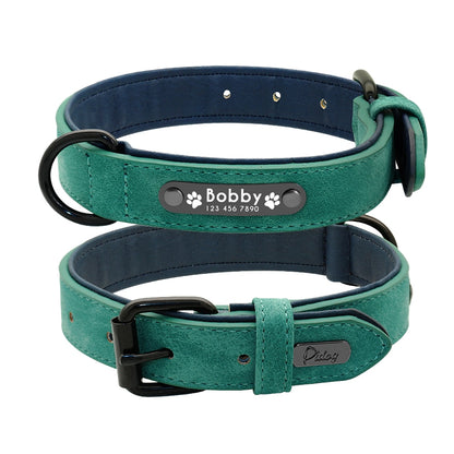 Personalized Dog Collar and Leash Leather