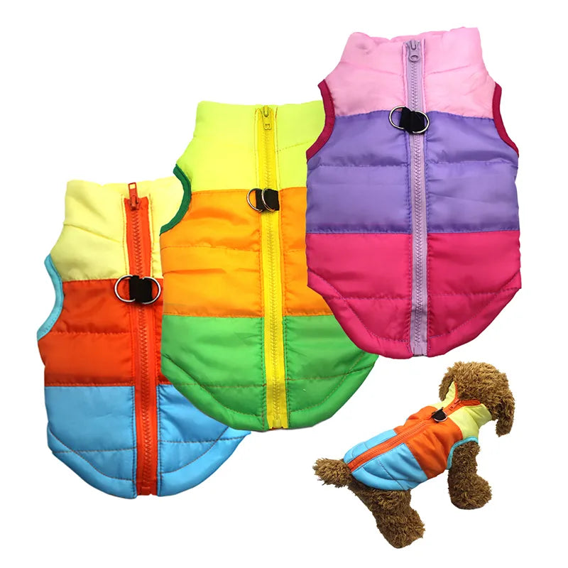 Windproof Pet Jacket, Winter Vest with Pattern