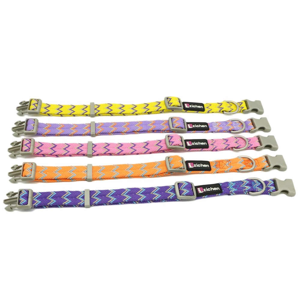 Nylon Dog Collars Leashes Adjustable S-XL