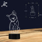 Cute Chihuahua Portrait 3D Optical Illusion Night Light Color Changing