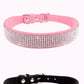 Suede Fiber Crystal Dog Collar