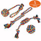 Dog Toy Kit Interactive Chewing Rope Ball Toys Set