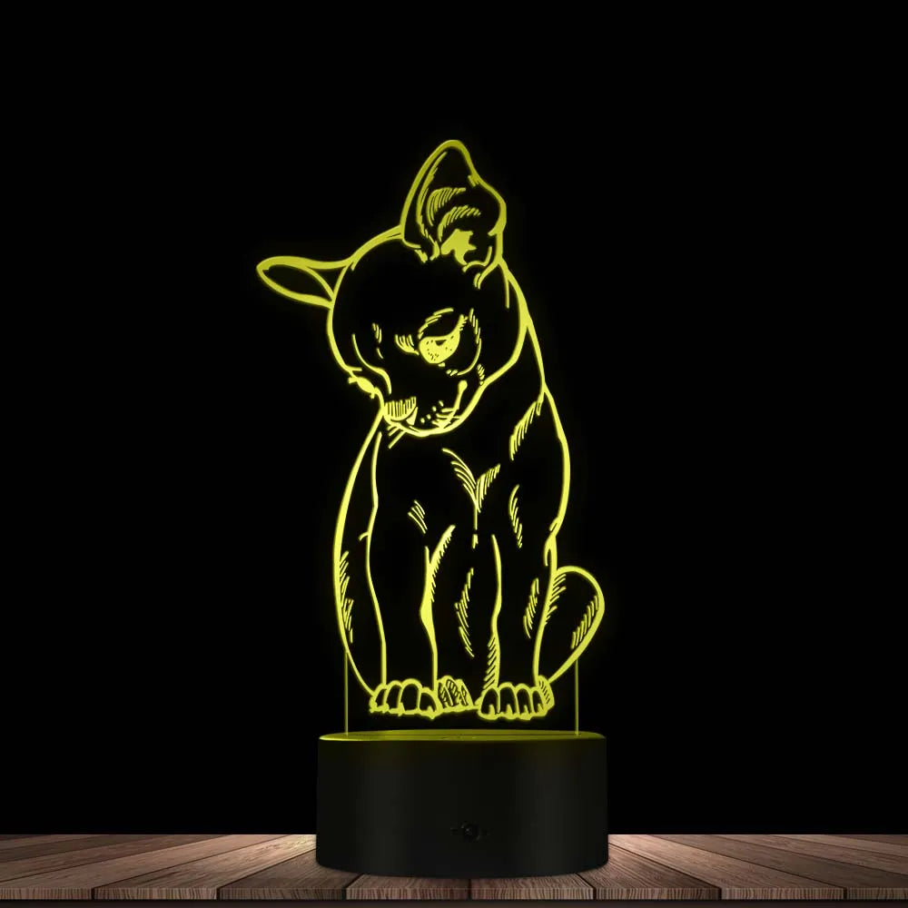 Cute Chihuahua Portrait 3D Optical Illusion Night Light Color Changing