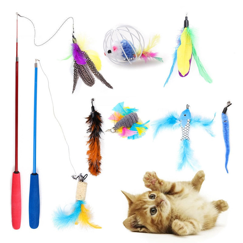 Cat Toys Mouse Balls Feathers Tunnel Sets