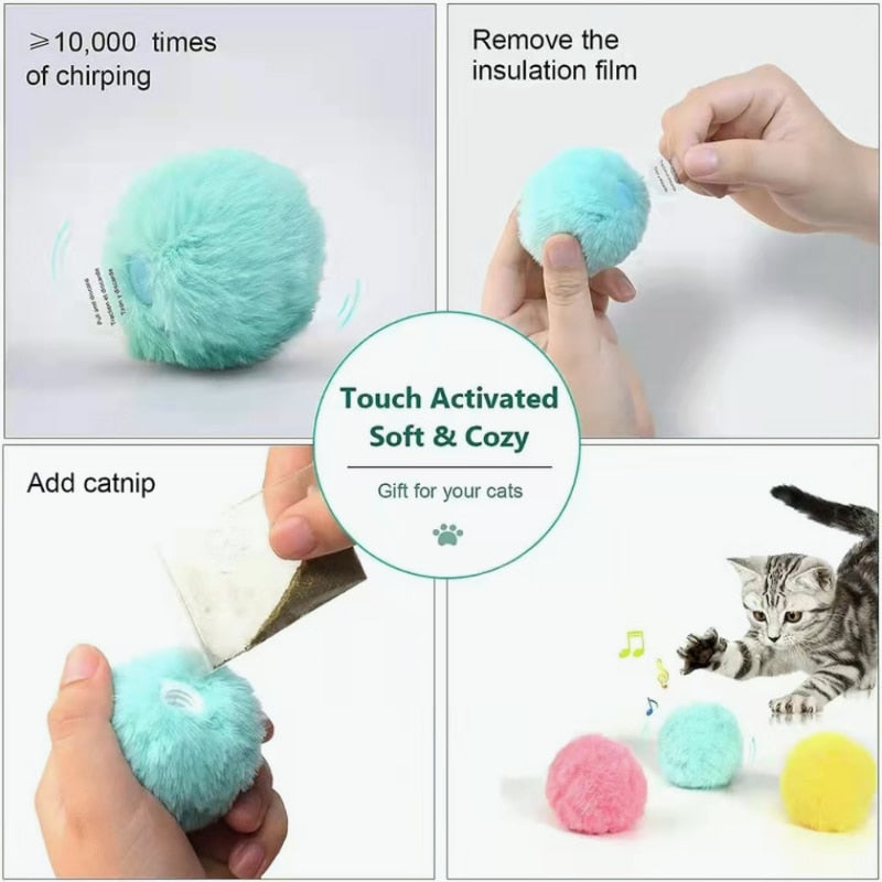 Kitten Touch Sounding Pet Product Squeak Toy Ball Cat Supplie Smart