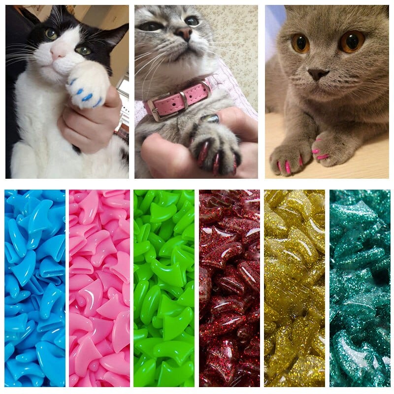 Fashion Colorful Cat Nail Caps 20 Pcs/lot