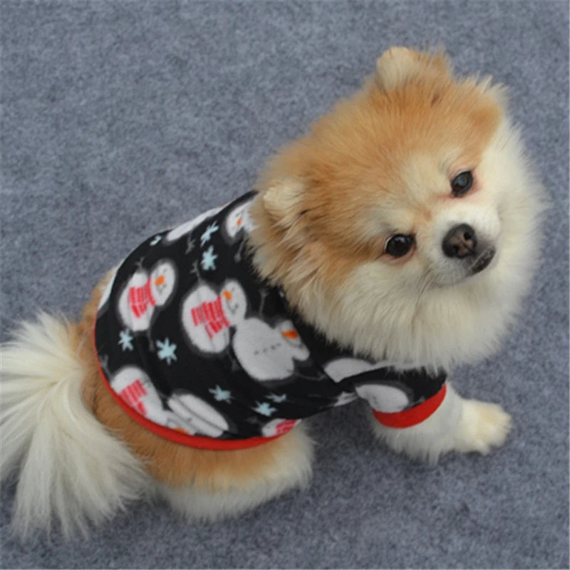 Christmas Fleece Shirts for Small Pets