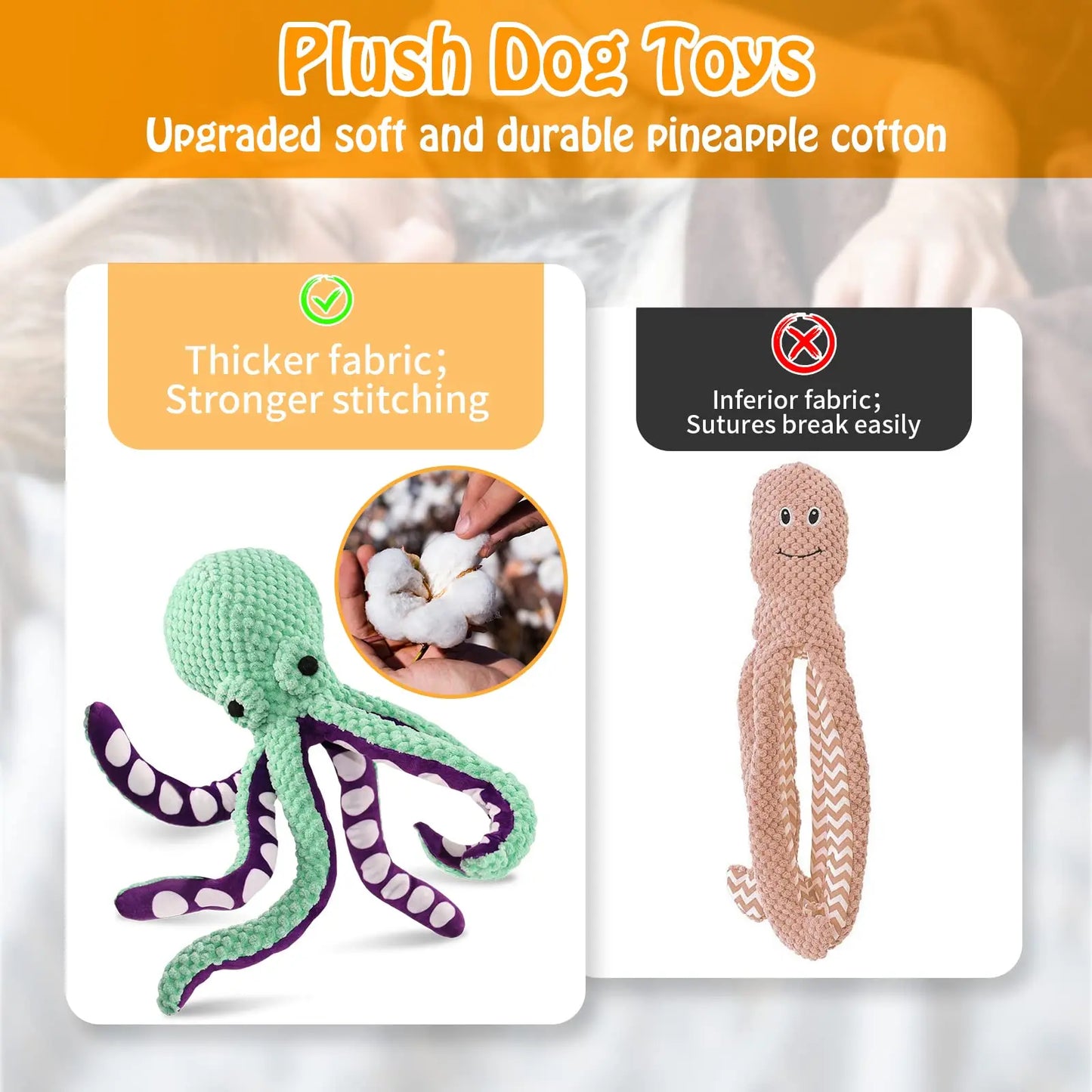 Interactive Octopus Chew Toy Bite Resistant