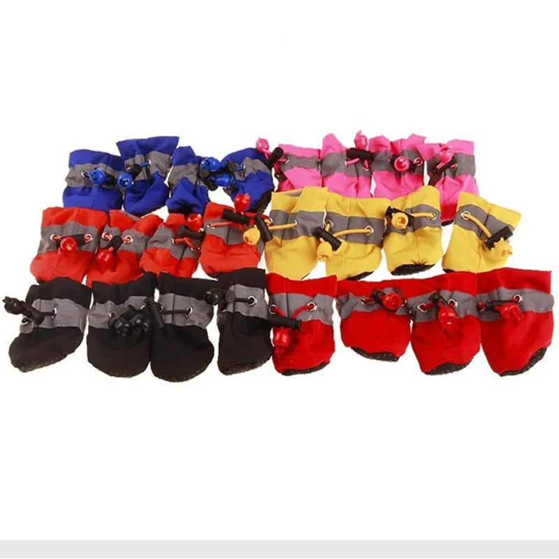 4pcs/set Waterproof Antislip Pet Shoes