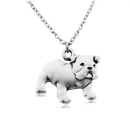 Cute Vintage Punk English Bulldog Dog Pendant Necklace