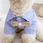 Pet Dog Clothes Bowknot Striped Shirts Thin Summer Blue Fashion Chihuahua Stripe Shirt for Small Dogs Clothing Wholesale