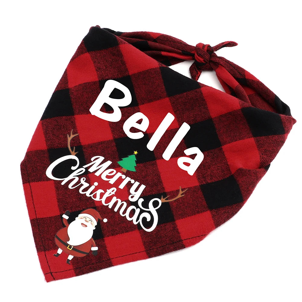 Personalized Dog Cat Christmas Collar Bandana