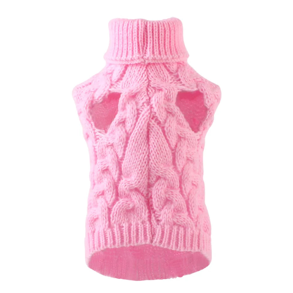 Classic Warm Winter Solid Pet Sweater for Small Dogs